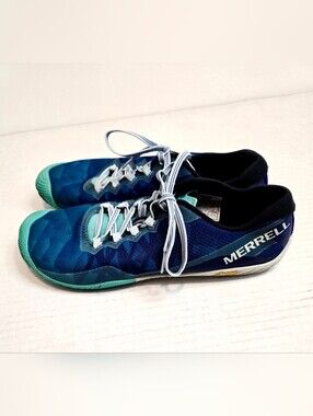Merrell Vapor Glove Barefoot Running Shoes Blue Aqua Minimalist Trail Sneakers